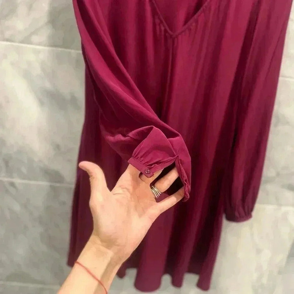 Amanda Uprichard Burgundy Julianna Long Sleeve Mini Dress Size Petite Xsmall - Picture 5 of 10